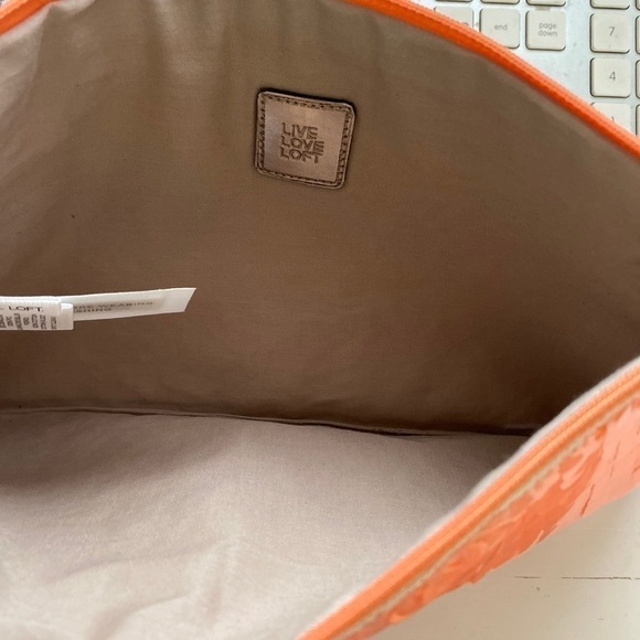 Loft Ann Taylor Orange & Tan Wristlet - Picture 3 of 5
